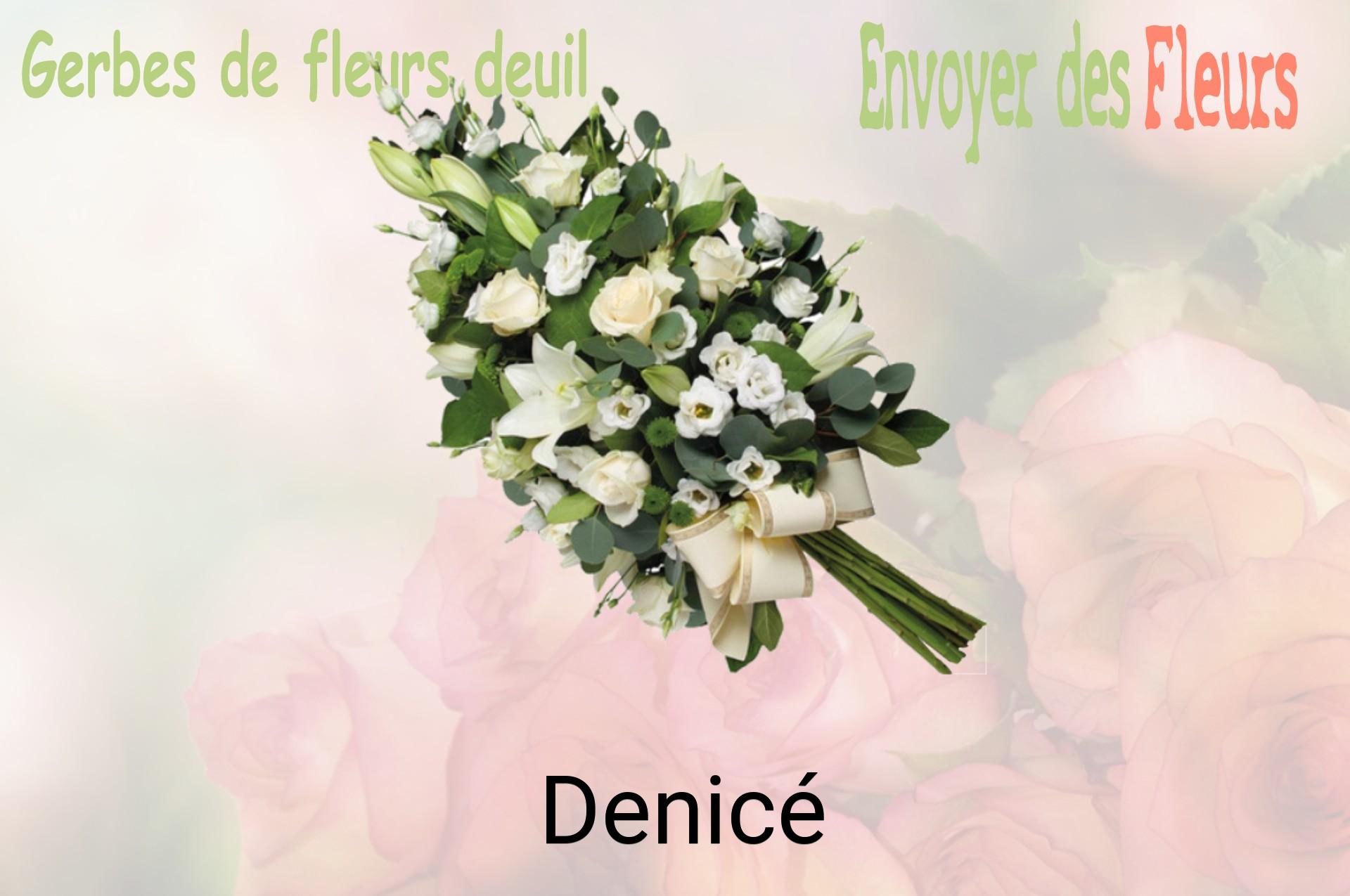 Gerbe de fleurs de deuil livrée à Denicé